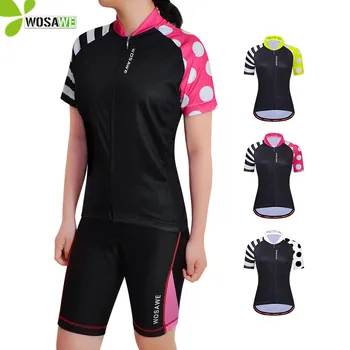 WOSAWE Femei Motociclist Ciclism Jersey Maneci Scurte Ciclu T-shirt Respirabil Uscat Rapid Dresuri Strat de Bază Mountain Bike MTB Îmbrăcăminte