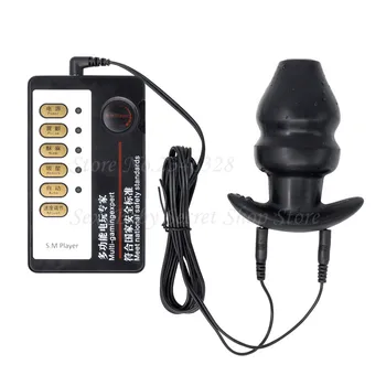 Electro Soc Gol Butt Plug Enemator 10 Viteza Vibrator Anal Dilatator Peep Electric de Masaj Jucarii Sexuale pentru Barbati Femei Cupluri