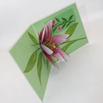 3D Manual de Imprimare Color Floare de Crin de Flori de Hârtie Felicitari Felicitare de ziua Recunoștinței, Ziua Mamei, Ziua de nastere Cadou Creativ