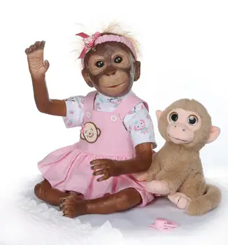 Noi 21inch 52CM manual renăscut Maimuță Silicon foarte moale papusa Macaco bebe bonecas detaliate vopsea de Colectie de arta papusa
