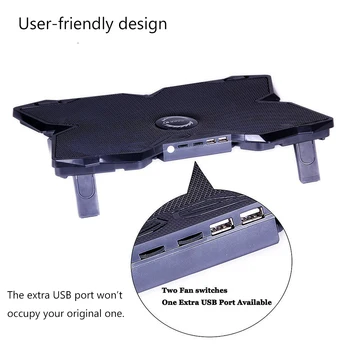 COOLCOLD USB Alimentat Plat Subțire Notebook Laptop Cooler Pad de Răcire Radiator cu LED Patru Ventilatoare pentru Laptop 17inch Jocuri Utilizarea de zi cu Zi