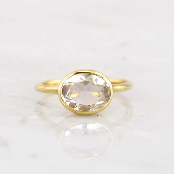 Simplu Tăiat Oval Clar Zircon Cristal Inel Solitaire Pentru Femei De Moda De Aur Care Pot Fi Stivuite Inele Aniversare Piatra Cadou