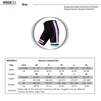 WOSAWE Femei pantaloni Scurți de Ciclism Gel de Siliciu Căptușit Munte MTB Downhill Bike pantaloni Scurți Lenjerie Ropa Ciclismo Dresuri Fusta