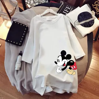 Disney Mickey Mouse Femei Tricouri Bluze cu Maneci Scurte Topuri de Vară O-gât Harajuku Haine de sex Feminin Tricouri Casual cu Noile Bluze Topuri