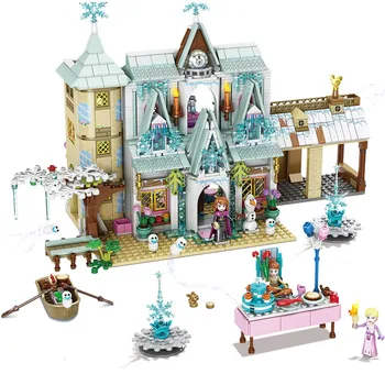 Congelate 2 Blocuri Prieteni Fete Gheață Zăpadă Magic Castle De Acțiune Figura Transportul Princess Palace Caramida Copii Cadou Jucarii