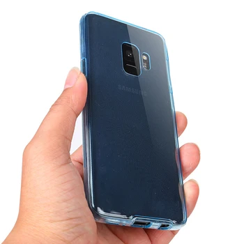 10buc Lux Silicon Moale Full Cover Pentru Samsung S10 E S9 S8 Plus Nota 9 8 A9 2019 A50 A40 M20 Clar TPU rezistent la Șocuri Înapoi Caz