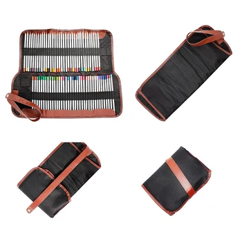 Suport de creioane, 72 asortate creioane colorate Organizator, Roll-up Lavabil panza de sac de creion pentru birou școală de artă ect.