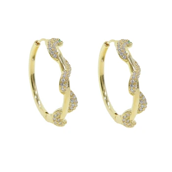 Culoare de aur moda bijuterii femei micro pave cz multi wrap șarpe cerc hoop cercel 2020 nou