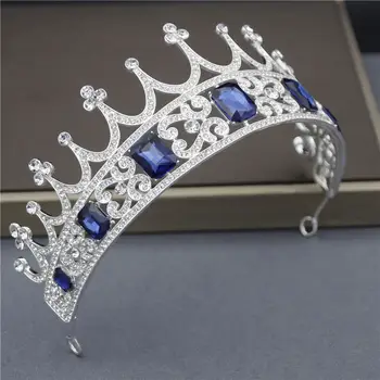 Cenmon Cristal Verde Coroana De Mireasă Pentru Femei Stras Concurs Diadema Diademe Ornament De Par Bal Nunta Bijuterii De Păr 2019 Noi