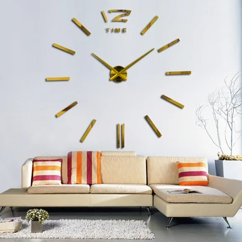 New sosire Cuarț ceasuri de perete ceasuri de moda 3d real mare ceas de perete s-au grabit oglindă autocolant diy viață hoom decor de Perete Autocolant