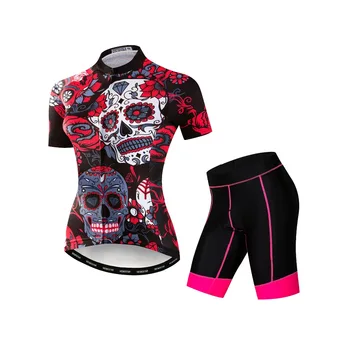 Weimostar Ciclism Jersey Seturi de Femei 2019 Biciclete MTB Îmbrăcăminte Mountian Rutier Biciclete Costum de Echipa Pro Maillot Ropa Ciclismo Red Skull