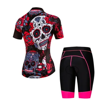 Weimostar Ciclism Jersey Seturi de Femei 2019 Biciclete MTB Îmbrăcăminte Mountian Rutier Biciclete Costum de Echipa Pro Maillot Ropa Ciclismo Red Skull
