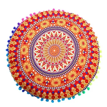 Șic Rotund Indian Model Mandala Față De Pernă Boem Perne Pline De Culoare Magice Stil Pernă Acoperă