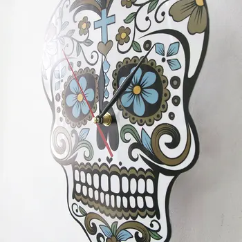 Ziua Mexican Mort Florale Craniu de Zahăr Dia de Los Muertos Calavera Ceas de Perete Pendul Swinging Cruce Halloween Decor Acasă
