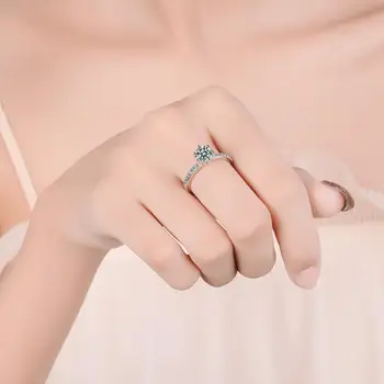 KOFSAC Moda coreeană Argint 925 Inele Pentru Femei Nuntă Temperament Simplu Rafinat Zircon Inel Bijuterii de Mireasa, Cadouri de