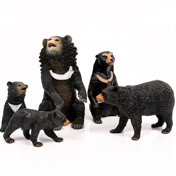 Simulare Sălbatice, grădină Zoologică de Animale de Pădure Modele de Urs Brun, Urs negru American din plastic Figurine Decorative de Gradina Acasă Pentru Copil Jucării