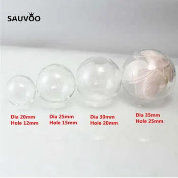 Sauvoo 5pcs/lot Transparent Clar Glob Rotund Mingea de Sticlă Dia 25mm 30mm pentru DIY Pandantiv Colier Bijuterii de Luare Găsirea