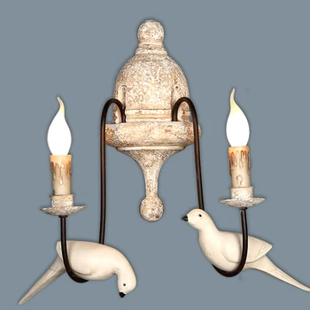 Vintage bird candelabre de iluminat cu abajur din tesatura elegant creative foaier candelabre bucătărie lumini prindere retro lumina franceză