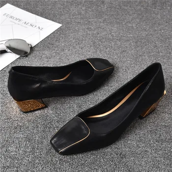 XGRAVITY Primavara Toamna Europene Designer Vintage Square Toe Pantofi de Moda Încălțăminte pentru Femeie Pantofi cu Toc Pompe de Pantofi Sexy A212