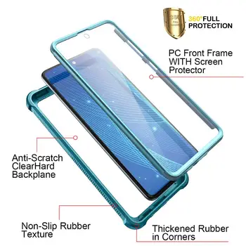 Pentru Samsung Galaxy A71 A51 Acoperă cu Built-in Ecran Protector Clar rezistent la Socuri Bara de protecție Caz Greu Suport de Încărcare Wireless