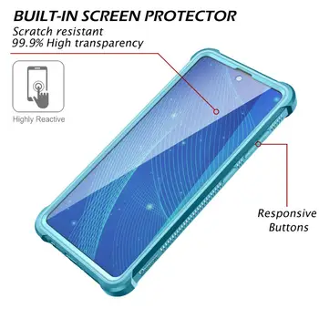 Pentru Samsung Galaxy A71 A51 Acoperă cu Built-in Ecran Protector Clar rezistent la Socuri Bara de protecție Caz Greu Suport de Încărcare Wireless