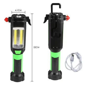 USB de Încărcare Magnetic Auto Reparatii, Lumina de Lucru LED COB Magnetic Lanternă, Lampă Portabilă Ciocan Mașină Instrument de Urgență Lanterna