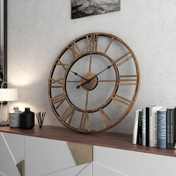 Creative 3D Retro Ceasuri de Perete 40cm/47cm Fier de Artă Mari Mut Decorative Ceas de Perete Decor pentru Casa Mare Ceas de Perete de Epocă