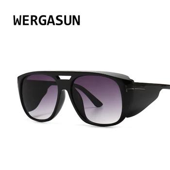 WERGASUN Rotund Steampunk ochelari de Soare pentru Femei Brand Clasic Designer Vintage Punk Ochelari de Soare Retro Pentru bărbați Oculos