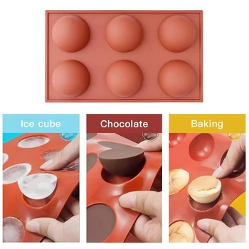 O Jumătate De Sferă Silicon Sapun Matrite Bakeware Tort De Decorare Instrumente De Budincă De Ciocolată Fondant Mucegai Mingea Forma De Biscuiti Instrument