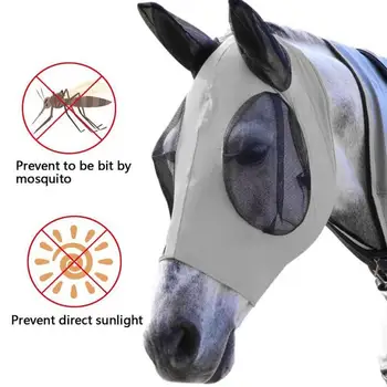 Respirabil ochiurilor de Plasă Anti-țânțari Ușor, Confortabil Acoperi Acoperi Urechea Cal cu Masca Nazala cu Capac Cap de Cal de Îngrijire Cal
