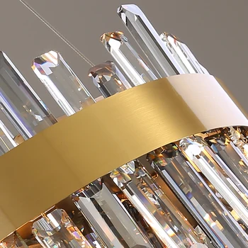 De lux moderne candelabru de iluminat pentru living rotund de aur de cristal lampă de sufragerie, dormitor cu led-uri cristal-corpuri de iluminat