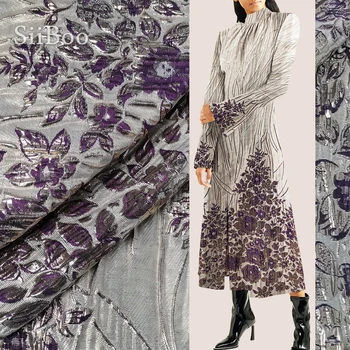 De lux 3D floral violet metalic de poziționare jacquard tesatura brocart pentru rochie strat de țesut telas tecidos stoffen fabrc SP5088