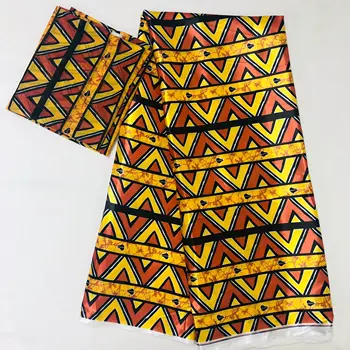 Noul Sosit Imitat de Mătase, Tesatura de Moda Tesatura imprimata Nigerian Ankara African Wax model 4 metri +2 metri de Sifon Pentru Rochie