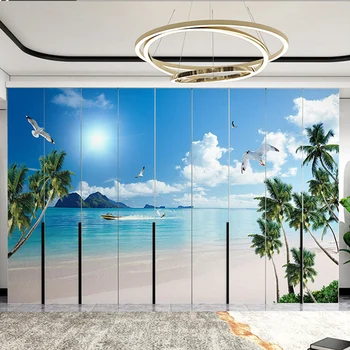 Fereastra decor de film impermeabil ușă glisantă autocolant opac dulap birou ușă, ușa de la Dormitorul mare copac de nucă de cocos