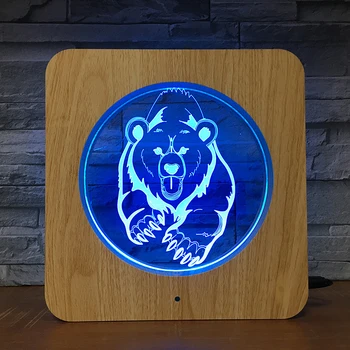 Big Bear 3D LED Lumina de Noapte din Plastic DIY Personalizate Lampă Lampă de Masă Culori pentru Copii de Ziua ABS Cadou Decor Acasă DropShipping 2193