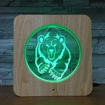 Big Bear 3D LED Lumina de Noapte din Plastic DIY Personalizate Lampă Lampă de Masă Culori pentru Copii de Ziua ABS Cadou Decor Acasă DropShipping 2193