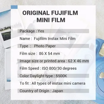 Original Fujifilm Fuji Instax Mini 8 9 Benzi de Film de 10 Coli de 70 De 50 de ani 7s 11 90 25 Partaja Instant Camere Curcubeu Macaron de benzi Desenate