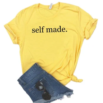 Self-made de Imprimare tricou Femei din Bumbac Casual Amuzant tricou Cadou Pentru Doamna Yong Fata Top Tee 6 Culoare Picătură Navă S-971