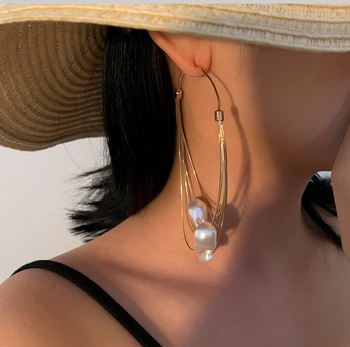 2020 Moda Perle de Mare Hoop Cercei pentru Femei Stratificat Mare Cerc Cercei Bijuterii de mireasă la Modă Cercei Fete coreene