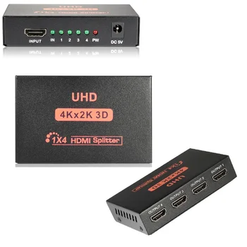 Traducerea 4K cu HDMI 2.0 Cablu Repetor Oglindă Splitter Amplificator HUB Cutie 3D 1 Din 4 UHD Splitter-ul HDMI 4 port HDMI Switcher amplificator