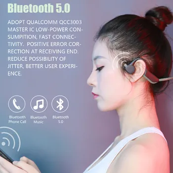 AIKSWE Conducție Osoasă Căști fără Fir Bluetooth Sport căști Sunet Surround HD Stereo Hands-free Pentru a rula cu bicicleta