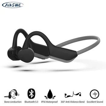 AIKSWE Conducție Osoasă Căști fără Fir Bluetooth Sport căști Sunet Surround HD Stereo Hands-free Pentru a rula cu bicicleta