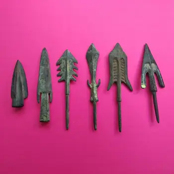 6 Piese Vintage lama spear lance modelul Vechi model vechi oameni Instrument de lucru de bronz