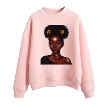 Melanina Poppin roz hoodies femei îmbrăcăminte fată Frumoasă negru imprimare tricou femei sudoare femme sudadera mujer 2019 topuri