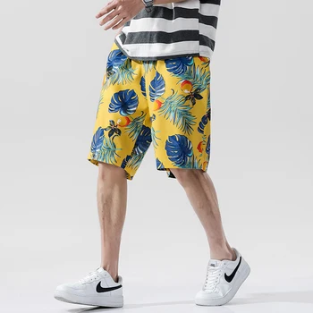 LIFENWENNA Casual pantaloni Scurti Barbati de Vara Noua Moda Floare Imprimate Beach Shorts Mens Liber Hawaiian pantaloni Scurți pentru Plus Dimensiune M-5XL