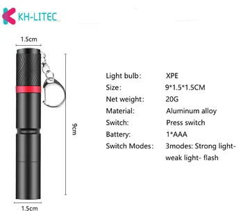 Mini Ultra Bright LED Lanterna 3 Moduri XPE Lampa IP67 rezistent la apa Lanterna Portabil Breloc Lanterna Pentru Camping în aer liber