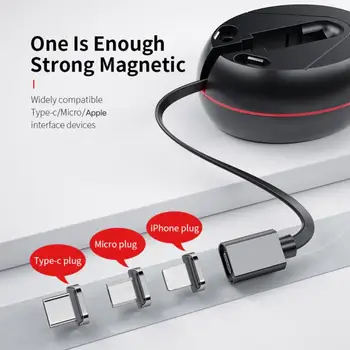 3 In 1 Magnetic De Absorbție Cablu De Date Sprijină Încărcare Rapidă De Transmitere A Datelor Telefon Mobil Retractabil De Date Pentru Apple Huawei
