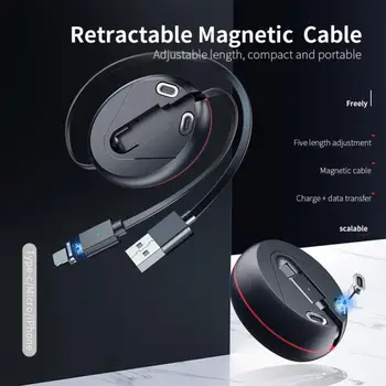 3 In 1 Magnetic De Absorbție Cablu De Date Sprijină Încărcare Rapidă De Transmitere A Datelor Telefon Mobil Retractabil De Date Pentru Apple Huawei