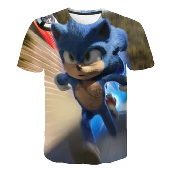 2020 Drăguț 3D Sonic Ariciul Tricou copii haine de Vara Scurte Desene Imprimate t-shirt Boys Adolescent Cool Copii Topuri