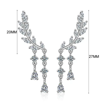 MEETSOFT Argint 925 Preveni Alergie Picătură Cercei pentru Femeile Trendy Design Mic Aripa Ciucure de Bijuterii Cadou